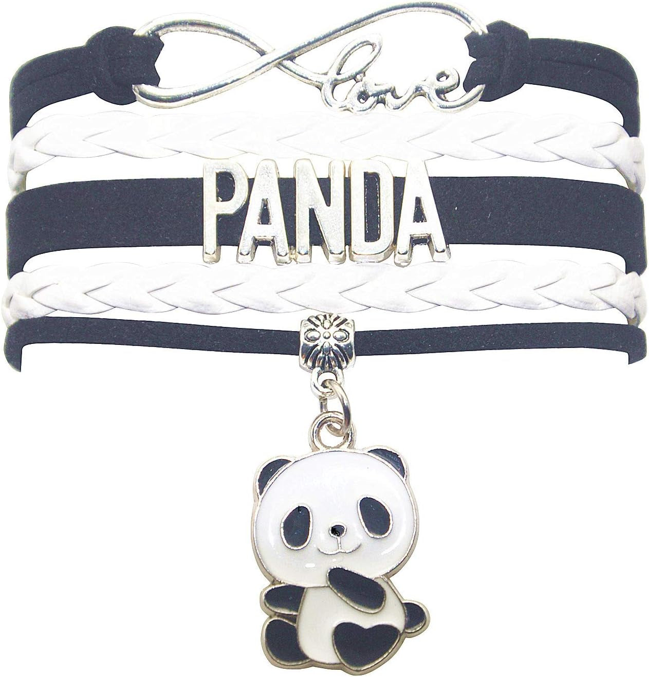 Panda Charm Bracelet - Infinity Love Design for Adult Panda Fans and Lovers