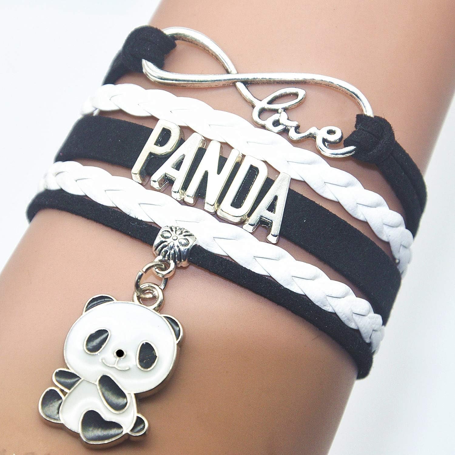 Panda Charm Bracelet - Infinity Love Design for Adult Panda Fans and Lovers