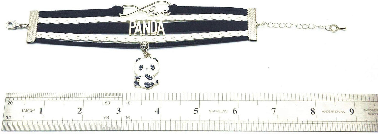 Panda Charm Bracelet - Infinity Love Design for Adult Panda Fans and Lovers