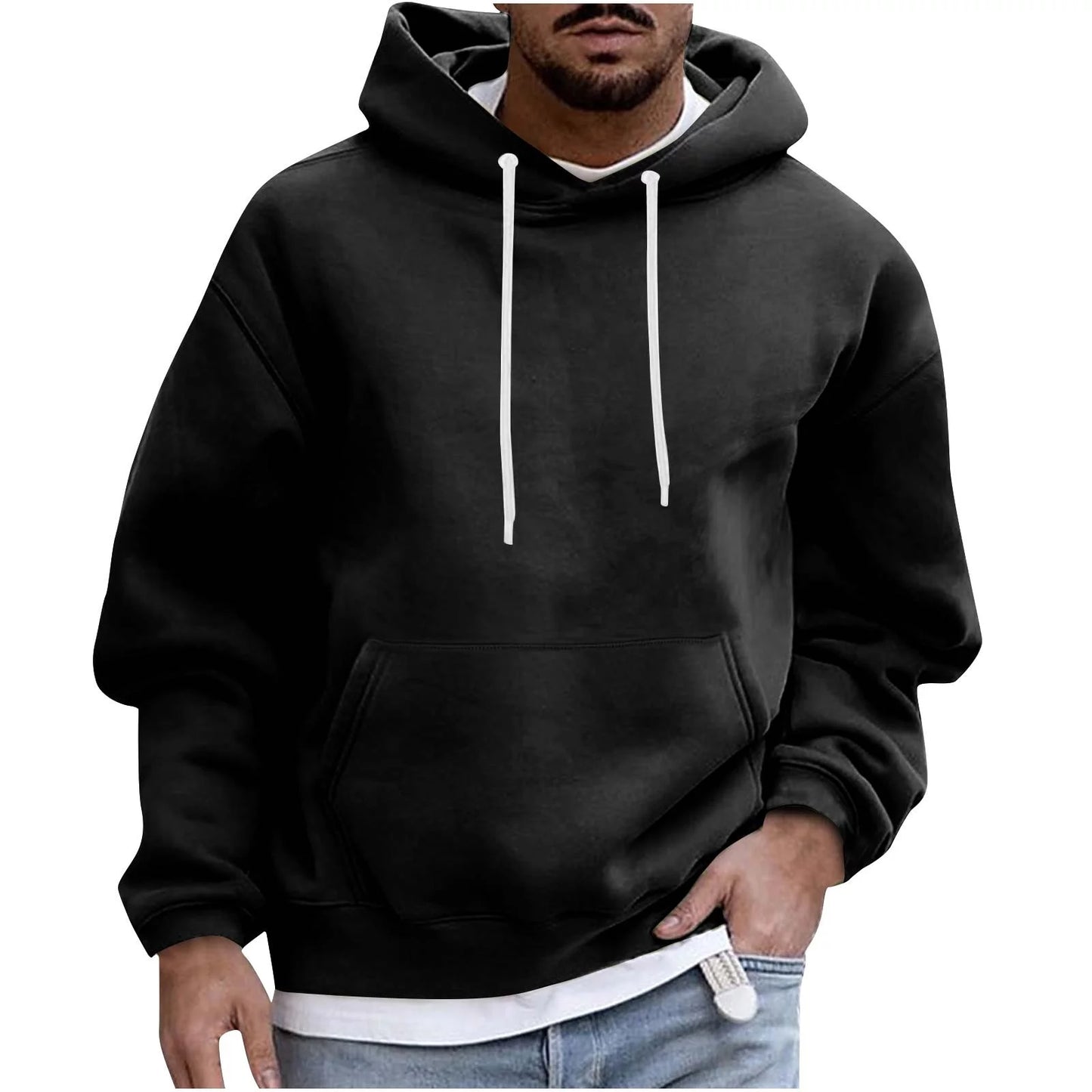 Big & Tall Men's Casual Oversized Hoodie with Pocket - Comfortable Pullover Sweatshirt for Every Occasion