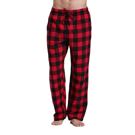 Men'S Pajama Pants Cotton Flannel Plaid Lounge Fleece Warm Sleepwear Pants PJ Bottoms Drawstring and Pockets M39/M128